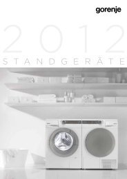 Pdf Katalog: Gorenje Standgeräte 2012