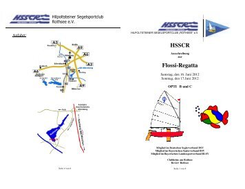 HSSCR Flossi-Regatta - Hilpoltsteiner Segelsportclub- "Rothsee"