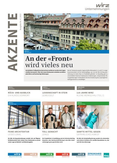 Wirz Unternehmungen Akzente 4 | 2022