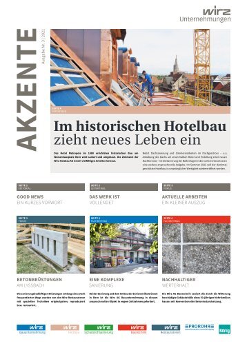 Wirz Unternehmungen Akzente 3 | 2021
