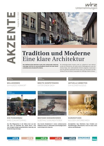 Wirz Unternehmungen Akzente 1 | 2020