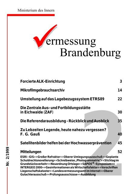 Vermessung Brandenburg 2/99 - Landesvermessung und ...