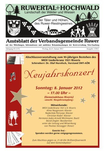 Sonntag: 8. Januar 2012 - Verbandsgemeinde Ruwer