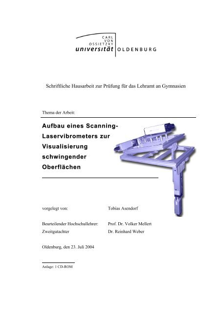 Aufbau eines Scanning-Laservibrometers zur Visualisierung ...