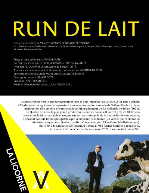 Run de lait - Programme de soirée