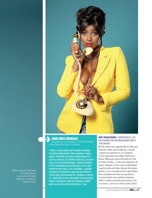 Oh! Magazine Portada Amara La Negra