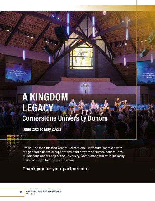 Cornerstone University Annual Magazine 2022