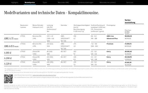 Mercedes-Benz-Preisliste-A-Klasse-Limousine-Kompaktlimousine-WV177