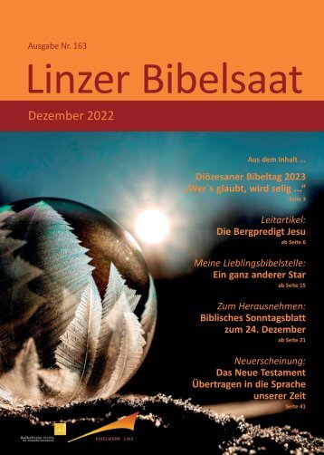 Linzer Bibelsaat 163 (Dezember 2022)