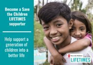 Save the Children LIFETIMES campaign