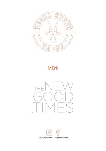 CAPRA A LA CARTE MENU Januar 2024