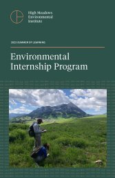 Environmental Internship Program - 2022 Booklet