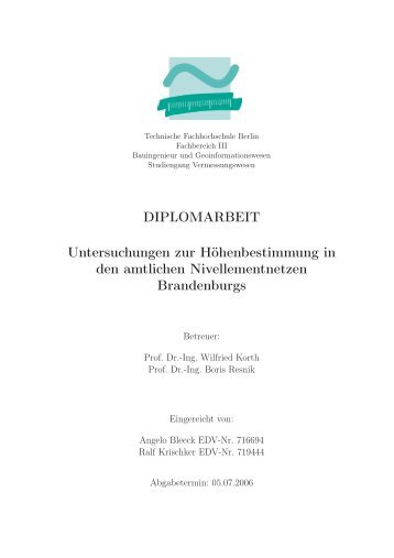 Diplomarbeit 2006 - Beuth Hochschule für Technik Berlin