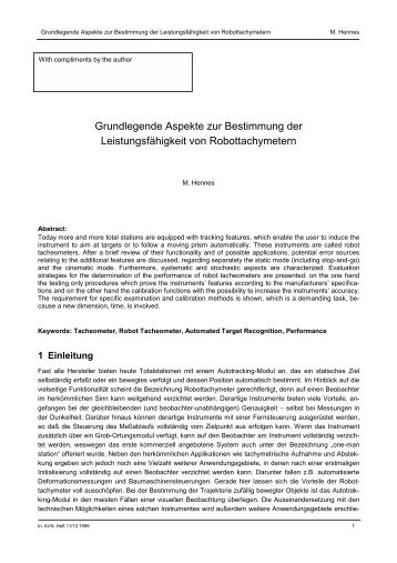 Artikel als pdf - Geodätisches Institut (GIK)