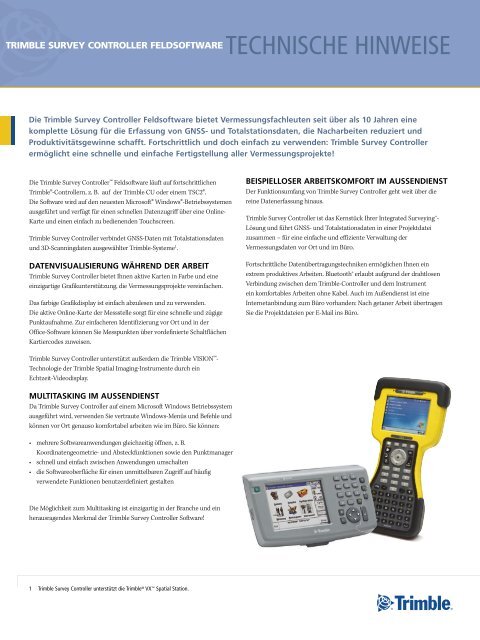Technische Hinweise (PDF) - Sinning Vermessungsbedarf GmbH
