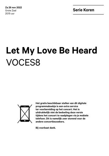 2022 11 26 Let My Love Be Heard - VOCES8