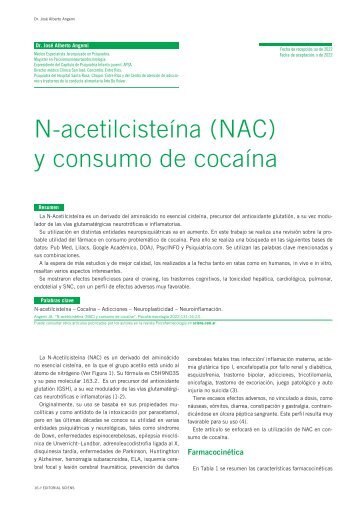 N-acetilcisteína (NAC) y consumo de cocaína Dr. José Alberto Angemi