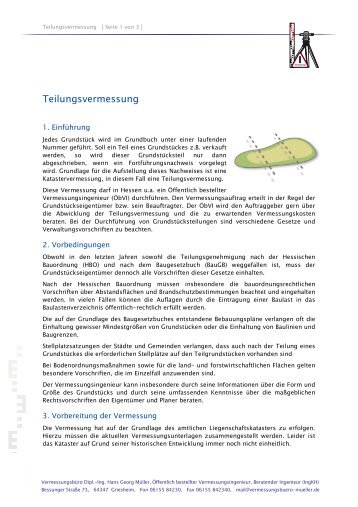 Teilungsvermessung - Vermessungsbüro Müller