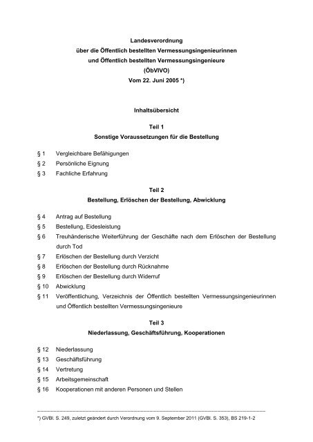 Landesverordnung über die Öffentlich bestellten - Landesamt für ...