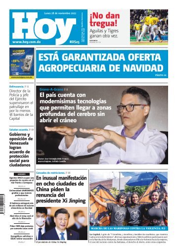 Edición impresa, lunes 28 de noviembre de 2022