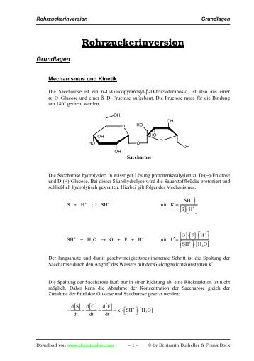 Rohrzuckerinversion - bei Chemiestudent.de