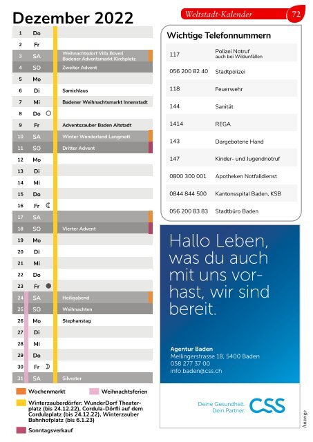 Baden aktuell Magazin Dezember 2022 – Januar 2023