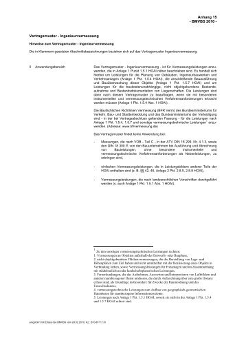Anhang 15 - BMVBS 2010 - Vertragsmuster - Ingenieurvermessung