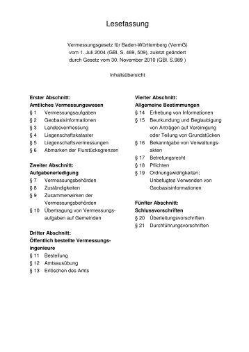 Vermessungsgesetz - Landratsamt Breisgau-Hochschwarzwald