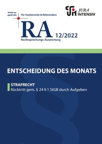 RA 12/2022 - Entscheidung des Monats