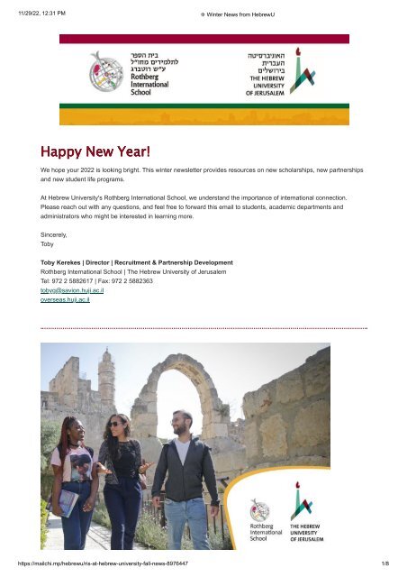  Winter News from HebrewU