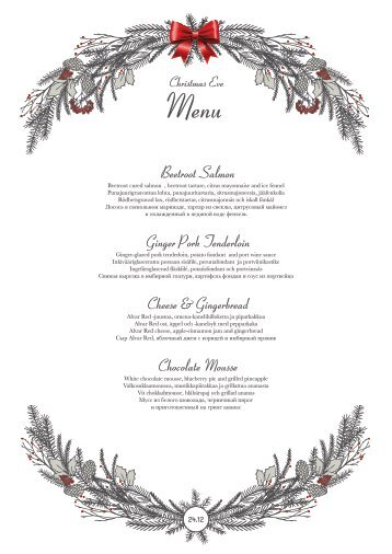 Special Christmas Eve menu Serenade-Symphony