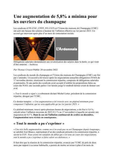 Panorama de presse quotidien du 29 11 22