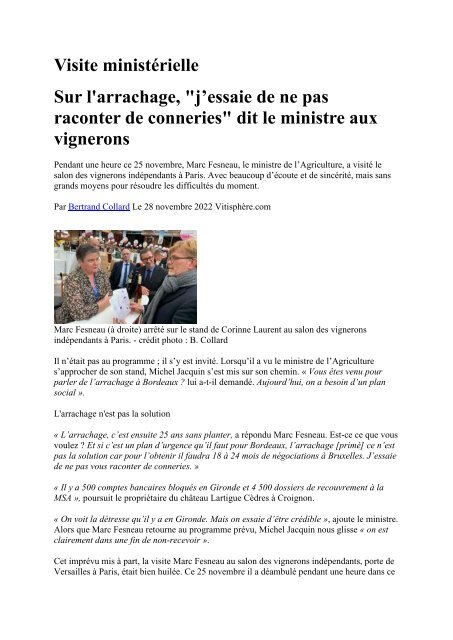 Panorama de presse quotidien du 29 11 22