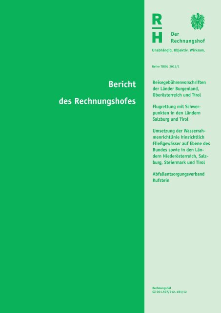 Bericht des Rechnungshofes - Der Rechnungshof