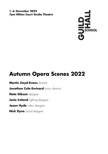 Autumn Opera Scenes 2022 Programme