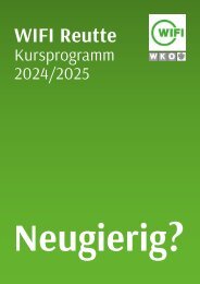 WIFI Reutte Kursprogramm 2024/25