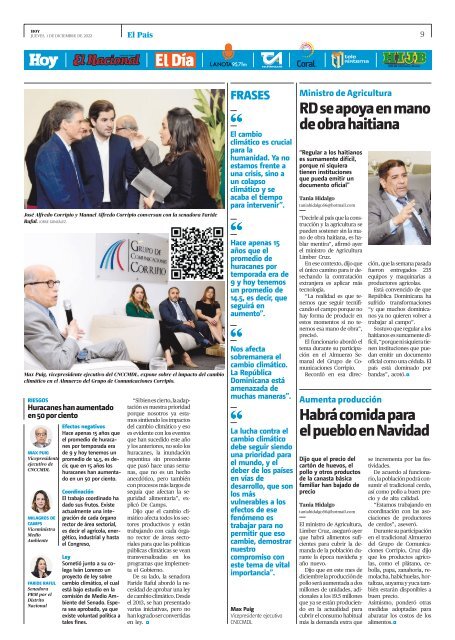 Edición impresa, jueves 1 de diciembre de 2022