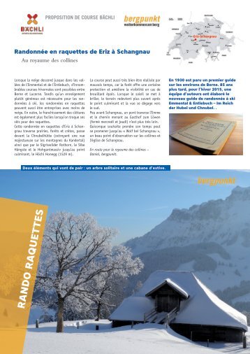 Proposition de Course 11.2022 – Randonnée en raquettes de Eriz à Schangnau