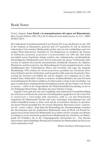 Book Notes - Gesnerus