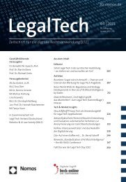 LegalTech – Zeitschrift für die digitale Rechtsanwendung 