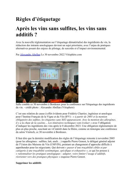 Panorama de presse quotidien du 01 12 22