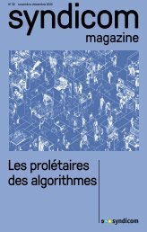 syndicom magazine N° 32 ¦ Les prolétaires des algorithmes