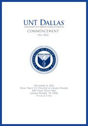 UNT Dallas Commencement Program