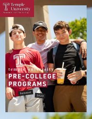 Temple University Pre-college Programs 2023