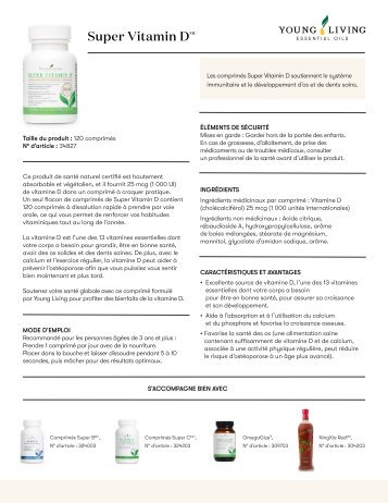 Page d’information sur le produit Super Vitamin D