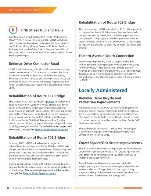 2022 Culpeper District Transportation Update