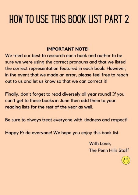 PRIDE BOOK LIST 