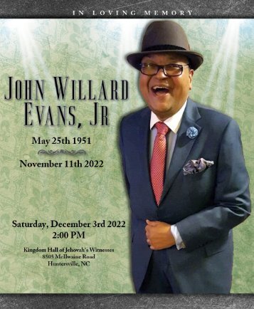 John Evans, Jr Memorial Program
