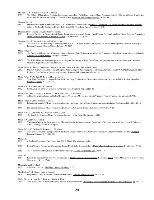 A Bibliography Related to Crime Scene Interpretation with ...