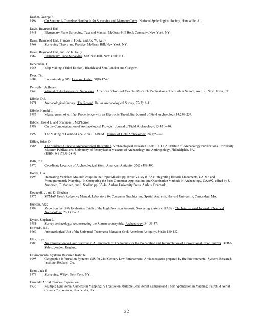 A Bibliography Related to Crime Scene Interpretation with ...